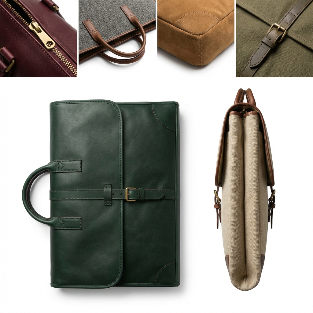 Premier Green Leather Briefcase