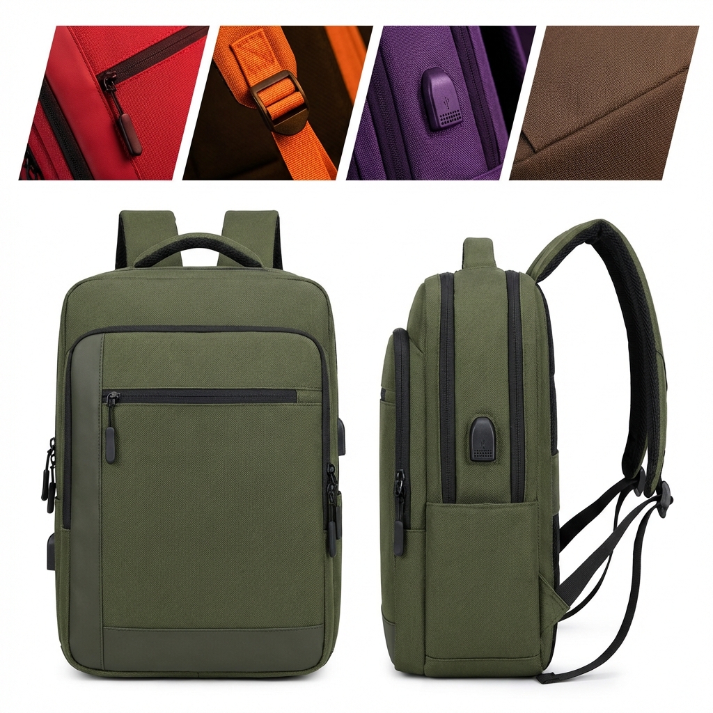 Classic Olive Green Oxford Backpack