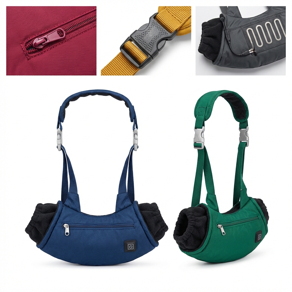 Portable Heated Hand Muff with Shoulder Straps