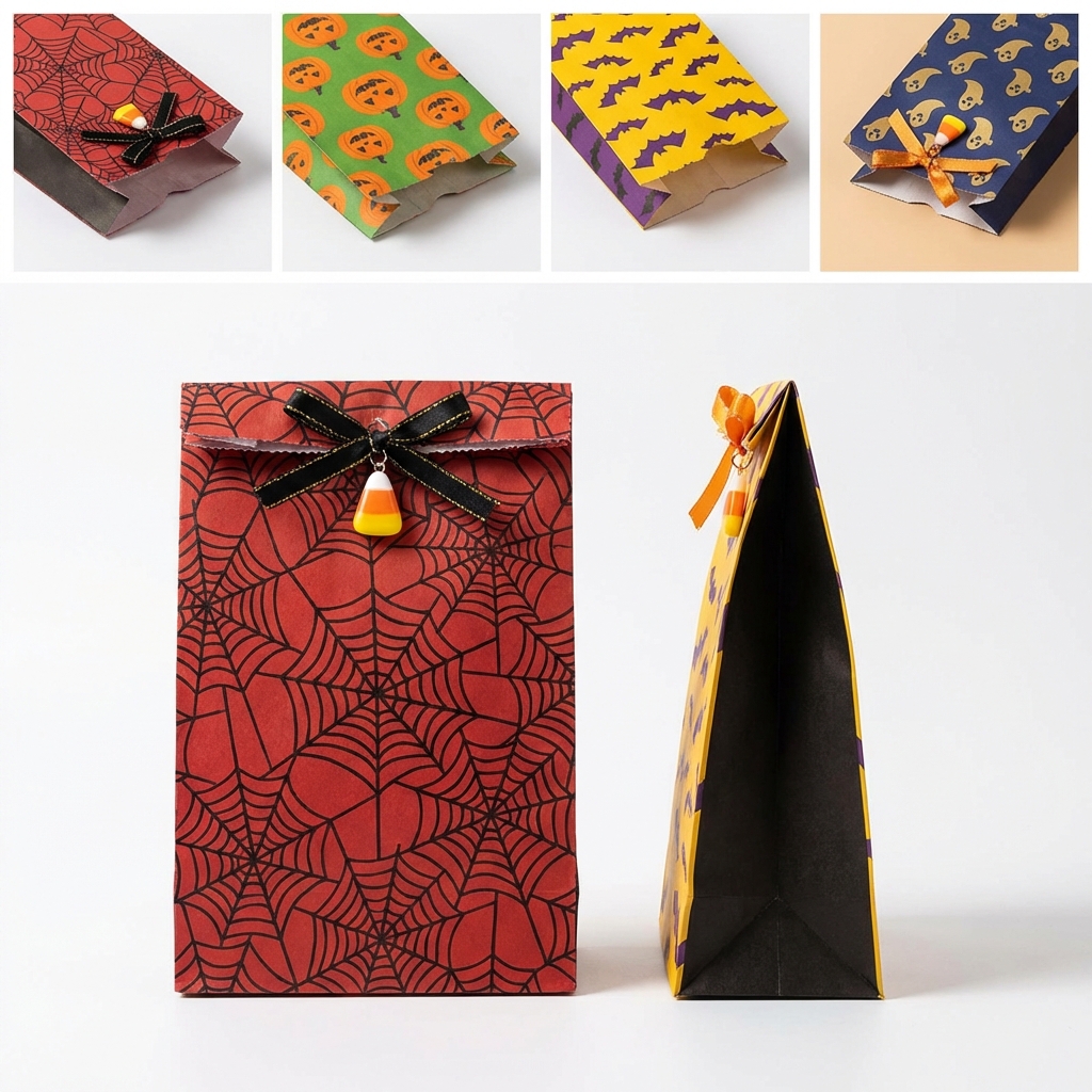 Festive Paper Gift Bag with Decorative Graphics