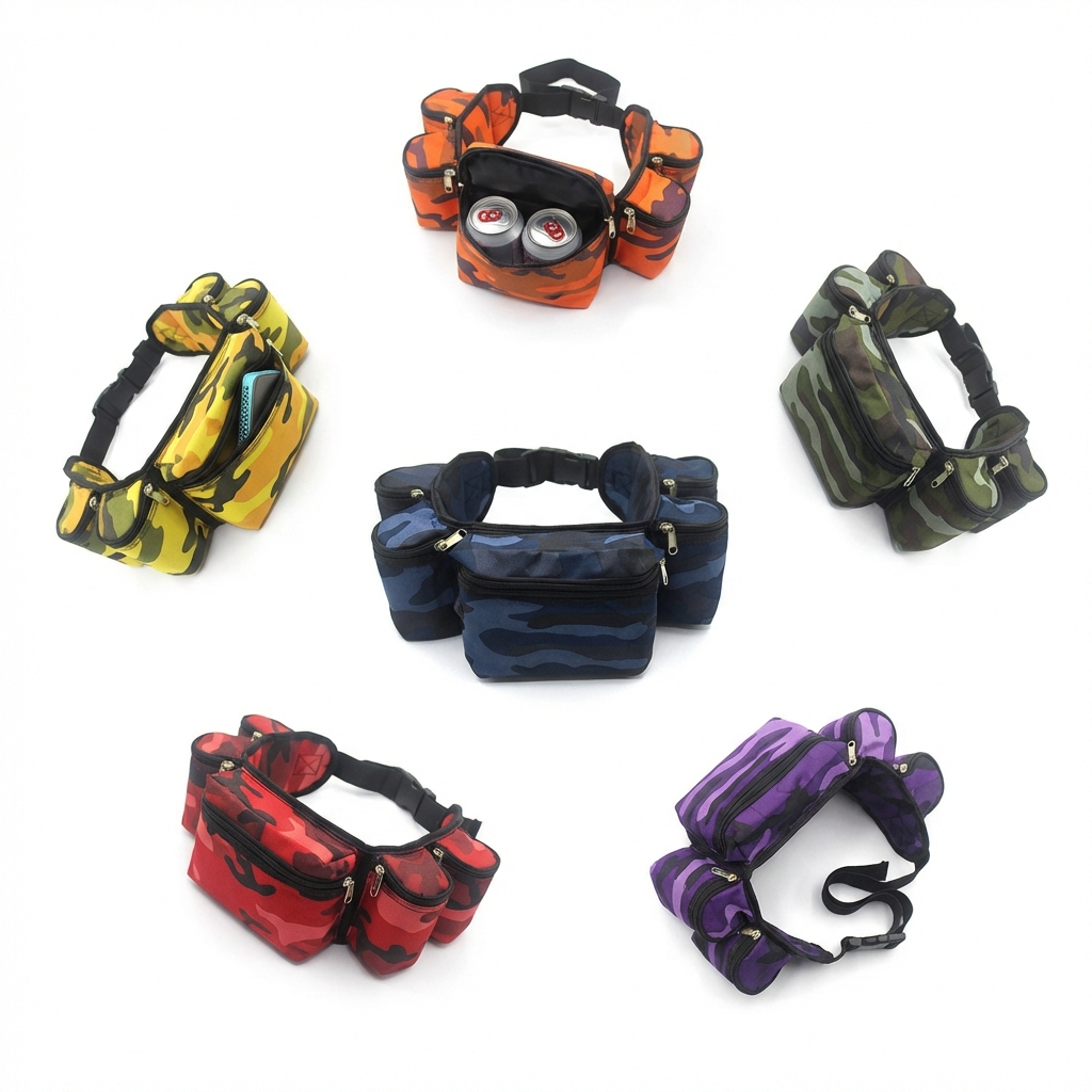 Vibrant Multi-Color Camo Waist Pack